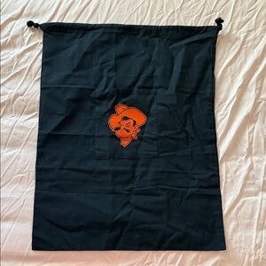 Black Drawstring Bag with Orange Cowboy Logo